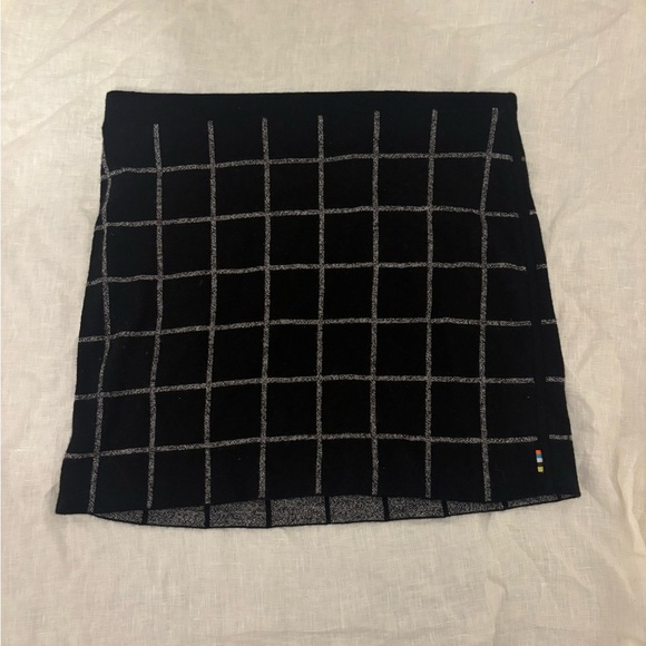 Smartwool Skirt Womens Medium Wool Blend Black Gray Pull On Mini Knit Reversible - Picture 1 of 4